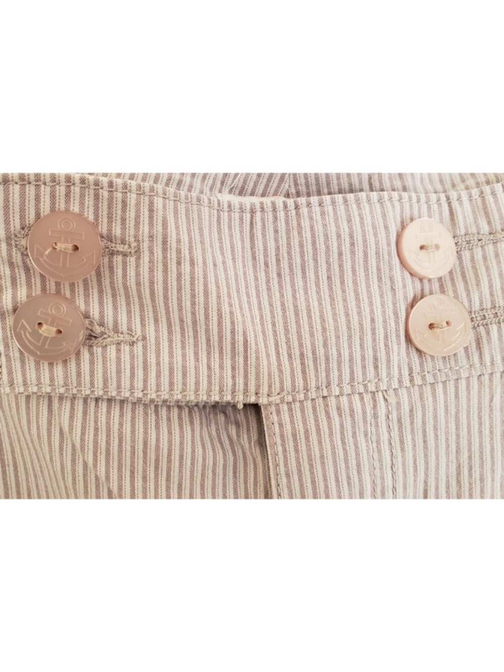LEE ONE TRUE FIT BEIGE STRIPED BELOW WAIST PANTS JEANS SZ 14 MEDIUM - Picture 3 of 8